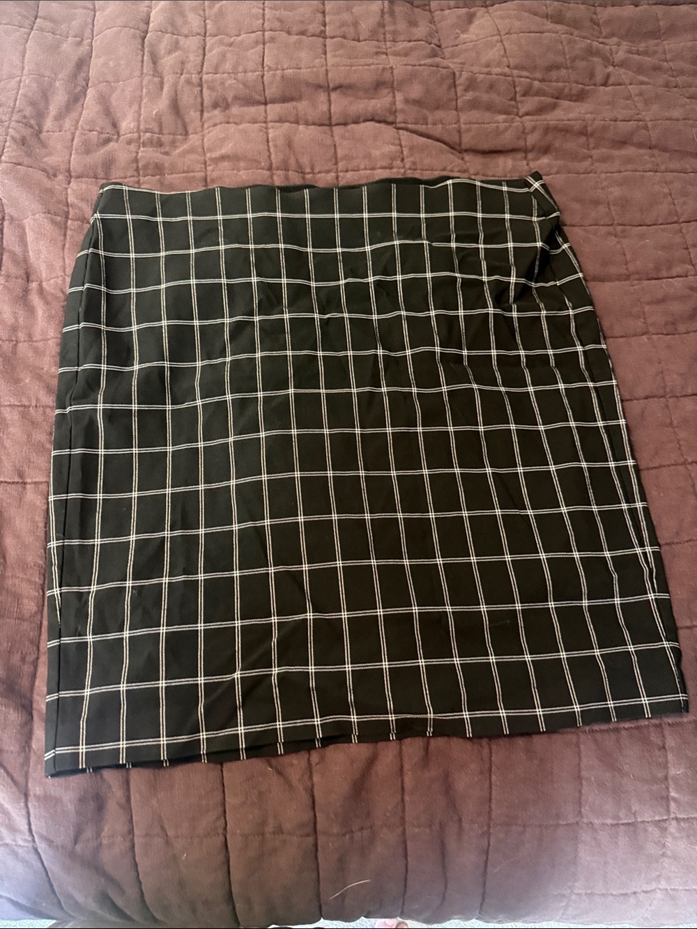Elle Black Windowpane Mini Skirt
